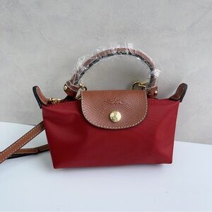 Longchamp Red Mini Bag with Brown Details